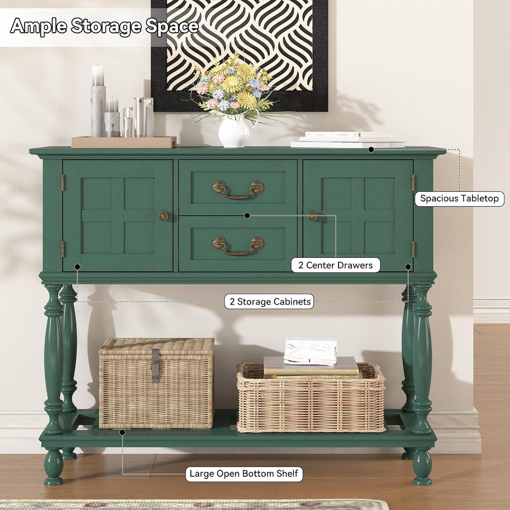 Farmhouse Console Table with Storage, Narrow Entryway Table with 2 Drawers &a...