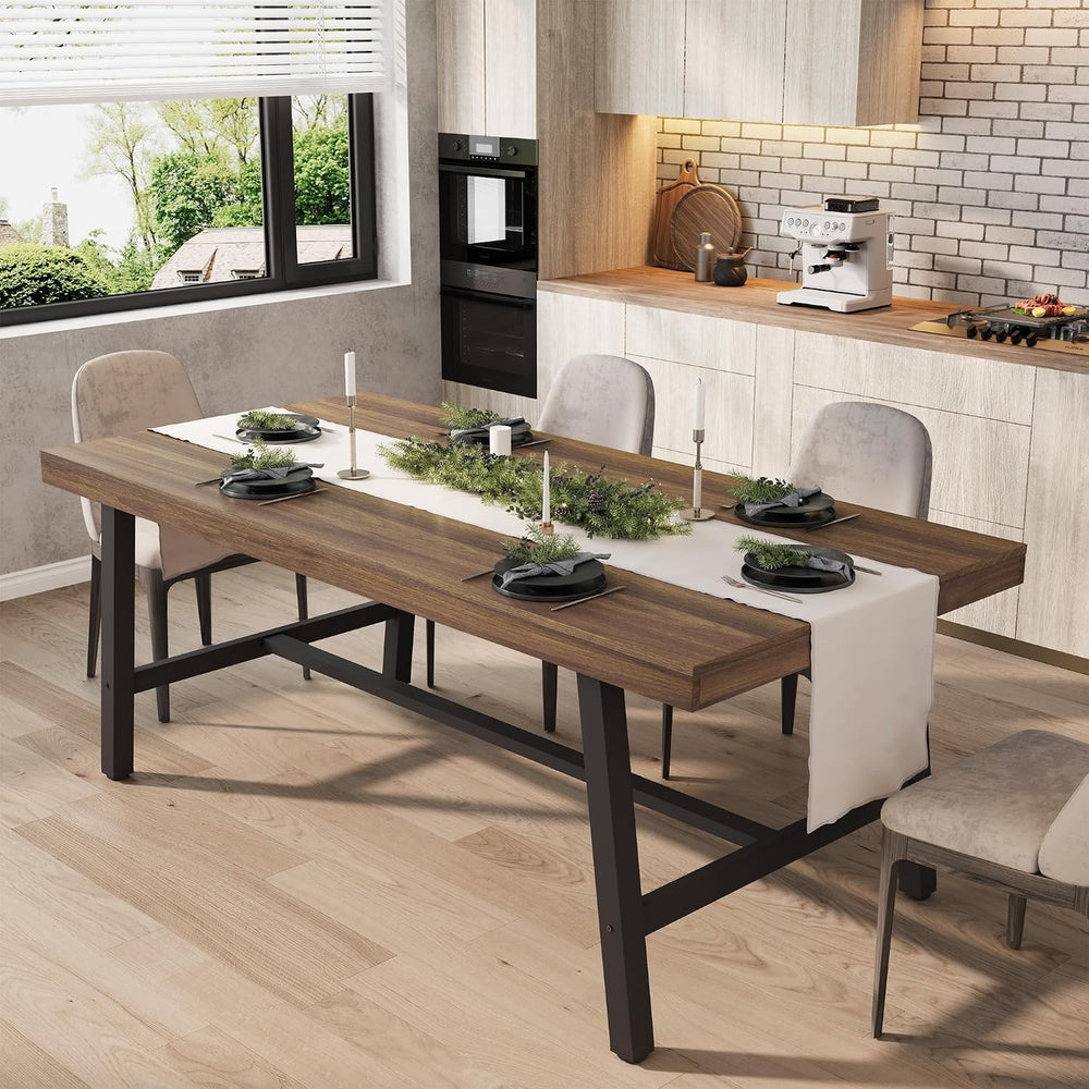 GarveeHome Industrial Dining Table for 6-8, 70.87" Heavy Duty Rectangula...