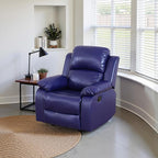 Recliner Sofa Set Couches for Living Room Chair Semi PU Fabric Living Room Furniture Sets, Adjusted Reclining Couch Furniture Sofa Set for Theater Seating, Dark Blue