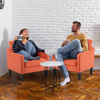 VINGLI Burnt Orange Mid Century Modern Accent Chair for Living Room & Bedroom, Scooped Arm, Upholstered Comfy Chair for Apartment, Waiting Room