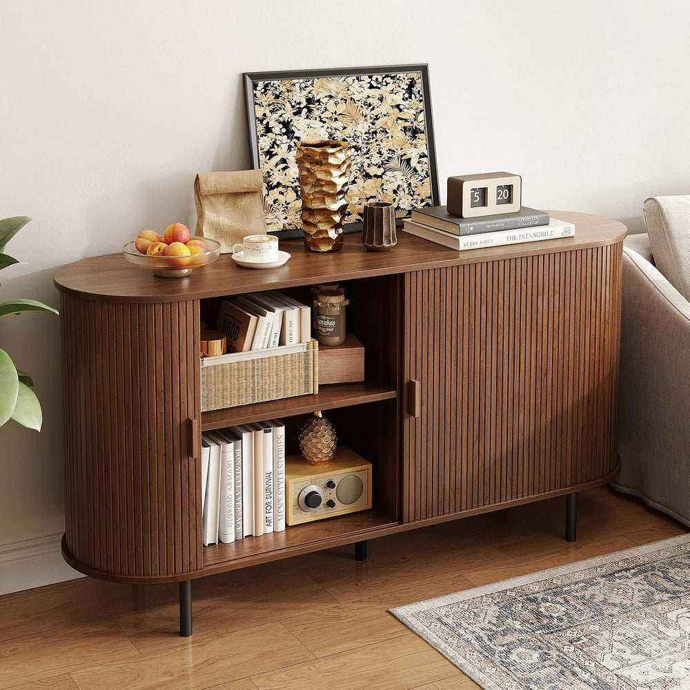 ONBRILL 55" Sideboard Buffet Cabinet with Storage, Sliding Door & Ad...
