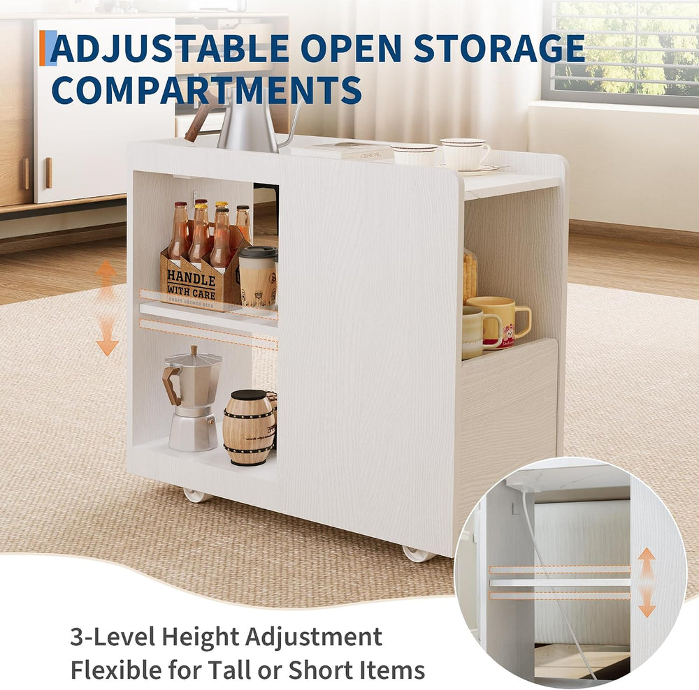 IDEALHOUSE Side Table with Wheels