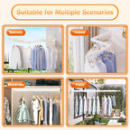 Clothes Drying Rack,Laundry Space Saver Wall Mounted,Retractable,Collapsible(Tri-Fold), White Color Rack Clothing
