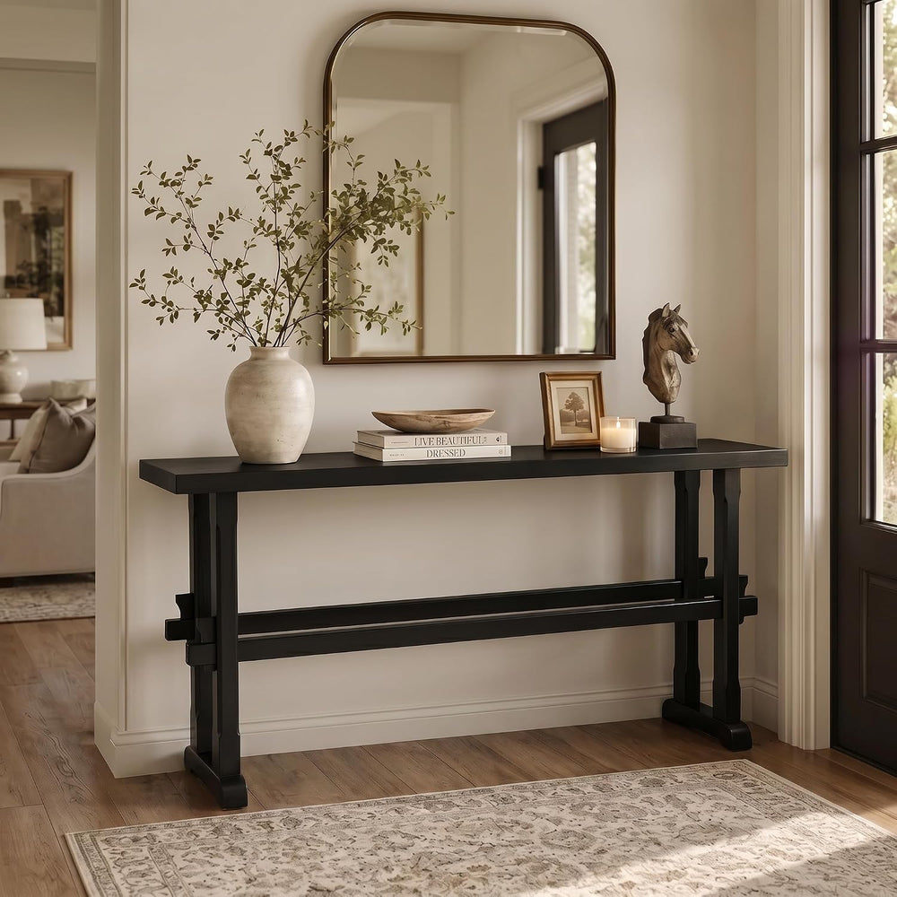Narrow Entryway Table 59" Farmhouse Wood Long Skinny Console Table for E...