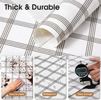 Beautysaid Shelf and Drawer Liner for Kitchen Cabinet, Non Adhesive Non Slip Shelf Paper Waterproof Washable Thickened for Dresser Pantry Shelve Bathroom Protector Liner(Plaid,23.6 in x 20 FT)