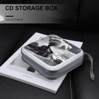 Steam Train Clouds CD Case with Zipper 40 Capacity DVD Case Holder Hard Plastic DVD Disc Storage Box Portable Disc Storage Organizer CD Wallet Bag Media Disc Wallet for Car Home