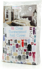 HANGERWORLD 6ft Clothes Garment Rack Cover for Open Closet Clear Showerproof COVER ONLY (72"x24")