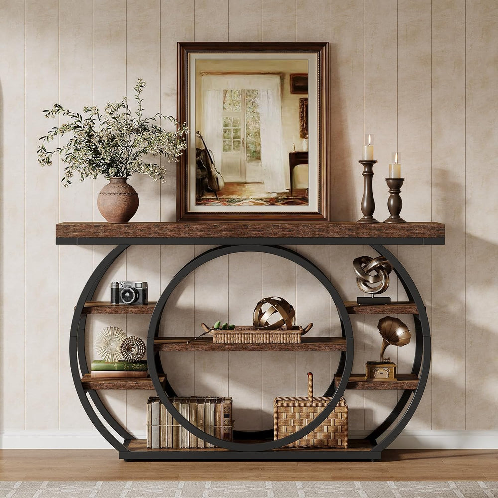 Tribesigns 47" Console Table for Living Room, 5-Tier Industrial Entryway...