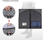 Univivi Suit Bags for Closet Storage and Travel, 40 Inch, 5 Pack, Black | Non-woven fabric, Breathable Suit Cover, Dustproof Hanging Storage Bag, Clear Window and ID Card Holder for Closet Storage