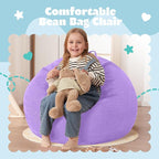 HABUTWAY 2 FT Bean Bag Chair,Giant Bean Bag Chairs,Big Bean Bags with Memory Foam Filled, Large Beanbag Chairs with Soft Corduroy Cover-Purple