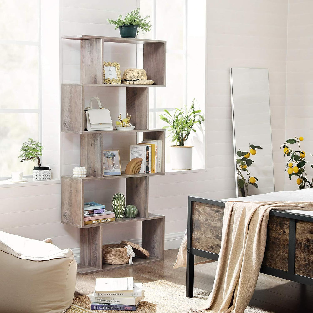 VASAGLE 5-Tier Bookcase, Open Storage, 27.6 x 9.4 x 62.6 Inches