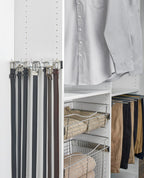 Rev-A-Shelf BRC-14CR 14-Inch Wall Mounted Pullout Closet Belt and Scarf Organization Rack Accessories Holder Hanger with 9 Hooks, Chrome (2 Pack)