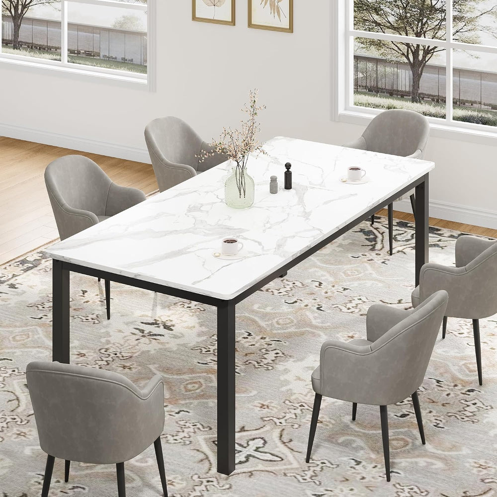 Garvee 79 Inch Dining Table for 6, Farmhouse Wooden Kitchen Tables for Family...