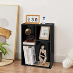 VECELO Small Bookshelf, 3 Cube Shelf, Fits Tallest Hardcovers, Horizontal Available, Short Bookcase for Small Spaces, Matte Black