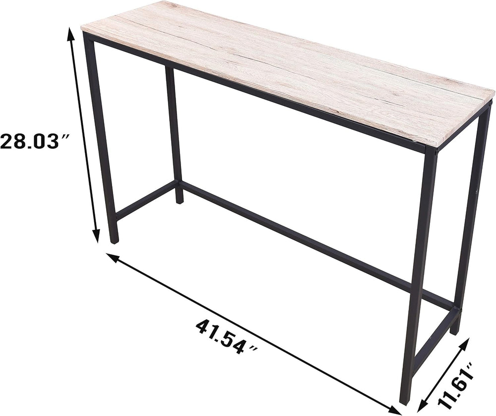 HOMERECOMMEND Console Table with Power Outlets and USB Ports,Rustic Brown | S...