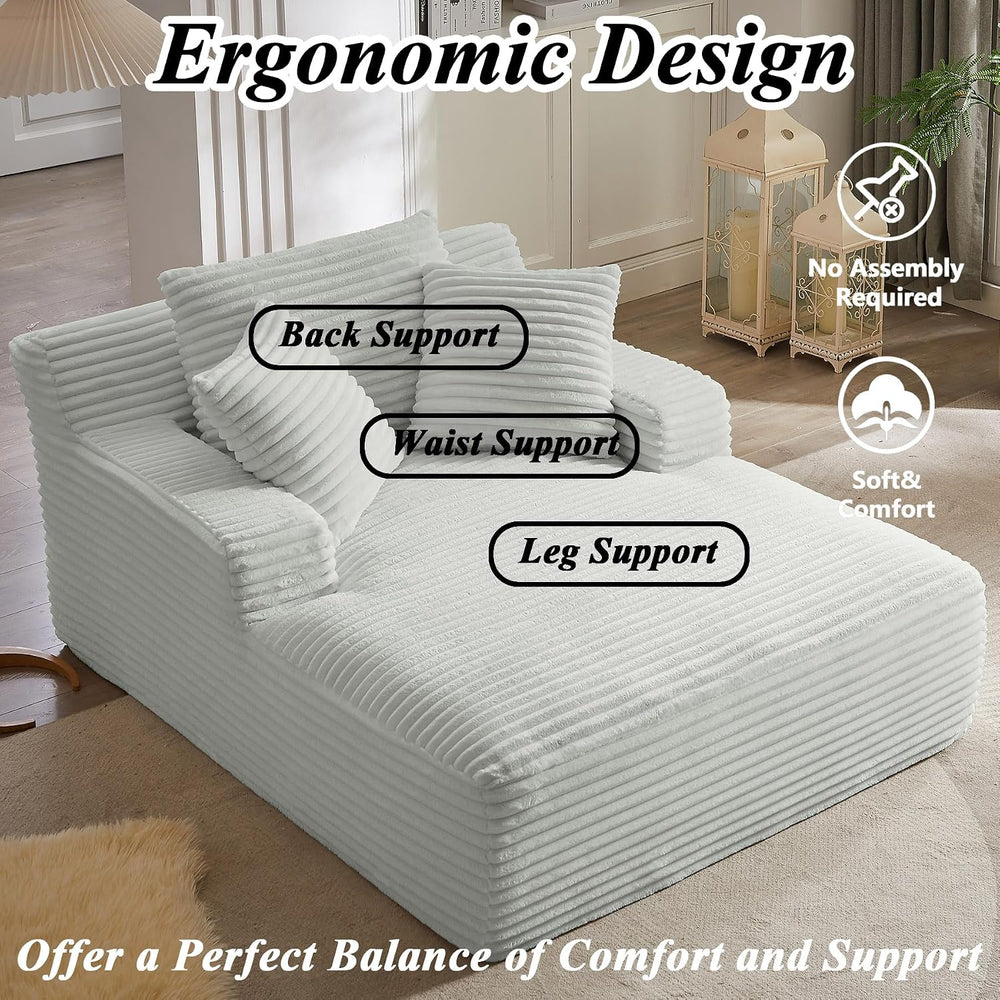 HRVEOCEI 67" Chaise Lounge Indoor, Oversized Chaise Lounge Chair with 3 ...