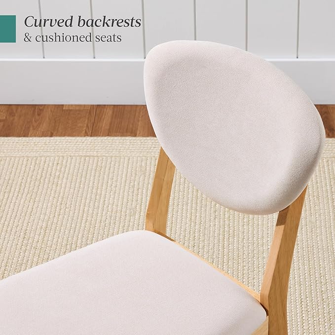 Best Choice Products Dining Chairs Set of 2, Mid-Century Modern Upholstered W...