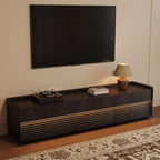 POVISON Fully-Assembled Mid Century Modern TV Stand, 78.74" Wood Media Console with Adjustable LED Light, Entertainment Center with Storage for Living Room