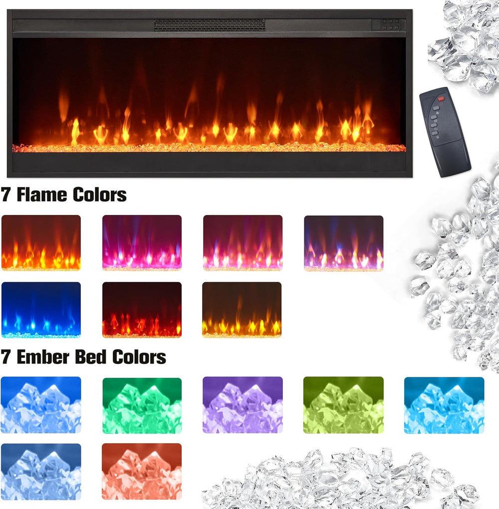 RedLemon Farmhouse Fireplace TV Stand for 80 Inch TV, Antique White | 36&quot...