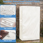 Storage Shelf Cover,Outdoor Heavy Duty 600D 48''W x 18''D x 72''H Dustproof Waterproof Shelf Covers for Wire Shelving,Storage Rack Cover with Zipper,White