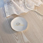 HOME SMILE Mrs and Mrs Gifts，Wedding Gifts for Couples,Ring Dish,Ceramic White