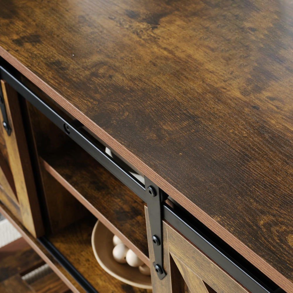 Brown Farmhouse Entryway Table, Rustic Hallway Table with Storage Shelf, Sofa...
