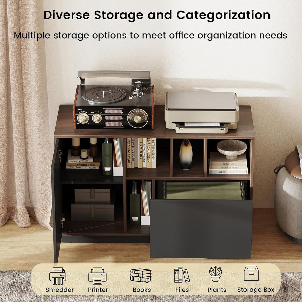 ModernMate 39" File Cabinet with Drawer, Office Storage Cabinet with Doo...