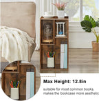 VECELO Small Bookshelf, 3 Cube Shelf, Fits Tallest Hardcovers, Horizontal Available, Modern Storage Organzier for Small Spaces, Vintage Brown