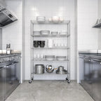 Seville Classics UltraDurable Heavy Duty NSF Solid Steel Wire Rack Storage Unit Organizer for Garage, Warehouse, Office, Restaurant, Classroom, Kitchen, 5-Tier Shelving, 48" W x 18" D