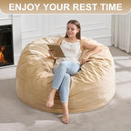 Hobestluk 4FT Bean Bag Chair Giant Bean Bag Chairs for Adults Large Bean Chairs with Removable Cover, Beanbag Chair with Filler, Adult Bean Bag Chairs for Living Room, Bedroom