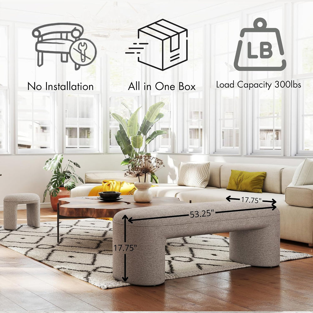Hyfirm 3-Pieces Modern Upholstered Ottoman Waterfall Bench for Bedroom End of...