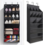 FENTEC 1 Pack Over-the-Door-Shoe-Organizers, Hanging Shoe Organizer with Large Pocket Shoe Holder Hanging Shoe Rack for Closet Shoe Organizer for Wall, Over Door Organizer with 15 Pockets Black