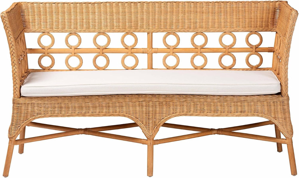 Bali & pari Oxford Natural Rattan Furniture with Braided Edges and emblis...