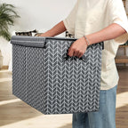 Mayniu Large Toy Box Chest Storage Bins with Lid, Toys Organizers Storage Boxes Basket with Sturdy Handles for Boys, Girls, Living Room,Nursery, Playroom, Bedroom (Grey)