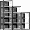 Kuject Large Shoe Organizers Storage Boxes for Closet, 12 Pack Clear Plastic Stackable Storage Bins with Lids, Under Bed Shoe Containers for Entryway, Drop Front, Fit up to Women's Size 10,Black