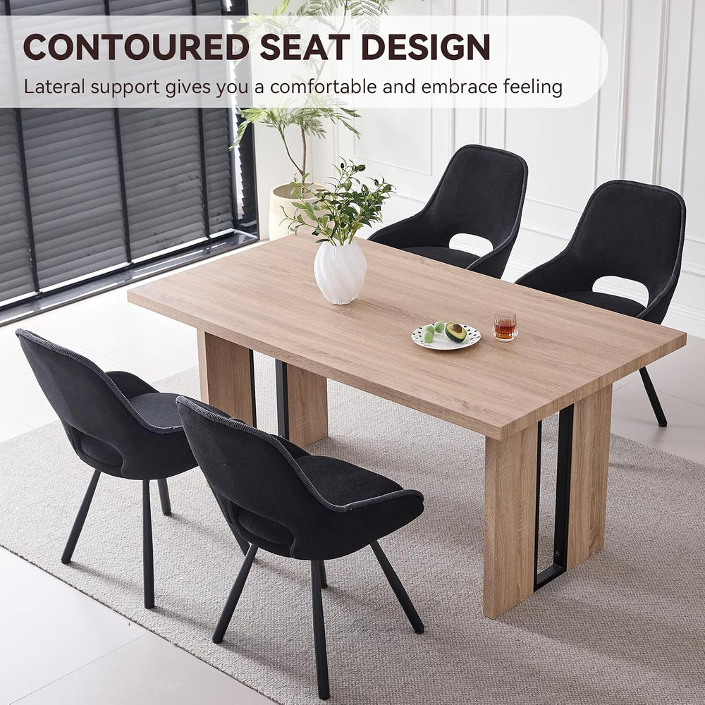 Swivel Dining Chair Set of 4, Modern Upholstered Fabric Kitchen Chairs with T...