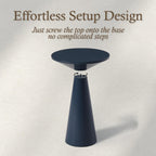 COZAYH Small Pedestal End Table Round Farmhouse Martini Table Wood Plant Stand Rustic Drink Table for Small Space Living Room, Dark Blue