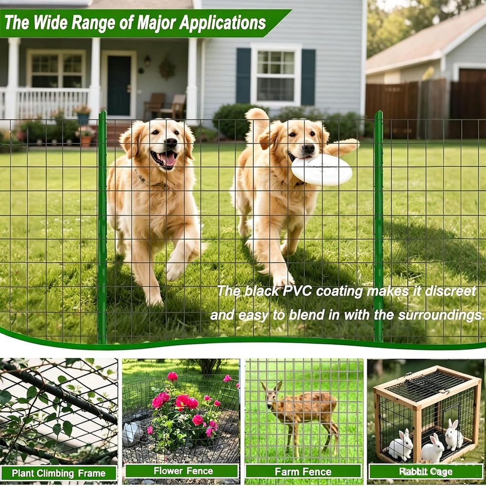 Welded Wire Fence 48inch x 50ft Roll,16 Gauge 2" x 3" Mesh Black