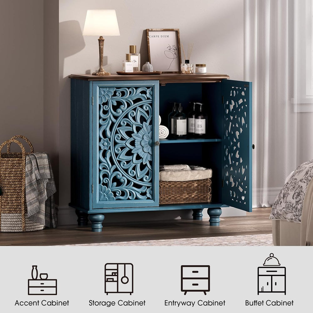 Jiansu furni Sideboard Buffet Cabinet with Storage, 31.6" High Accent Ca...