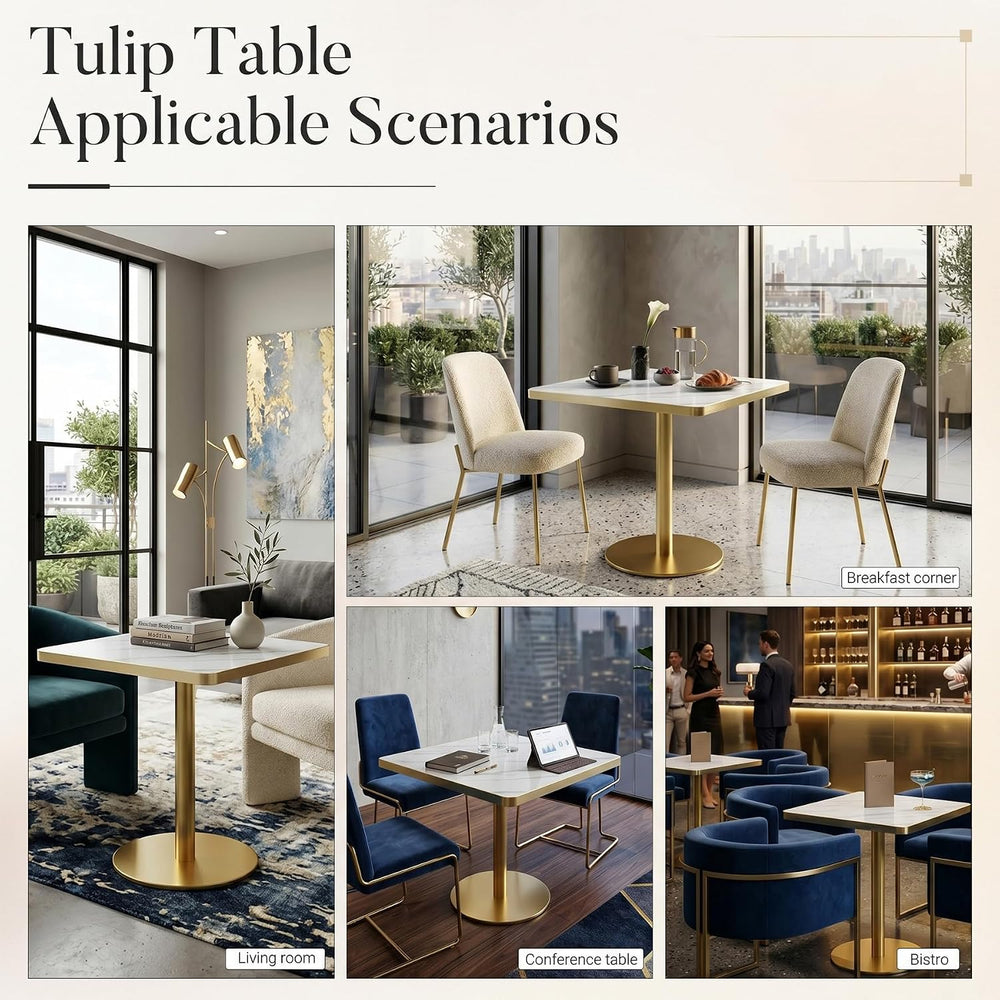31.5" Square Dining Table, Square Restaurant Table with 1.2" Thick ...