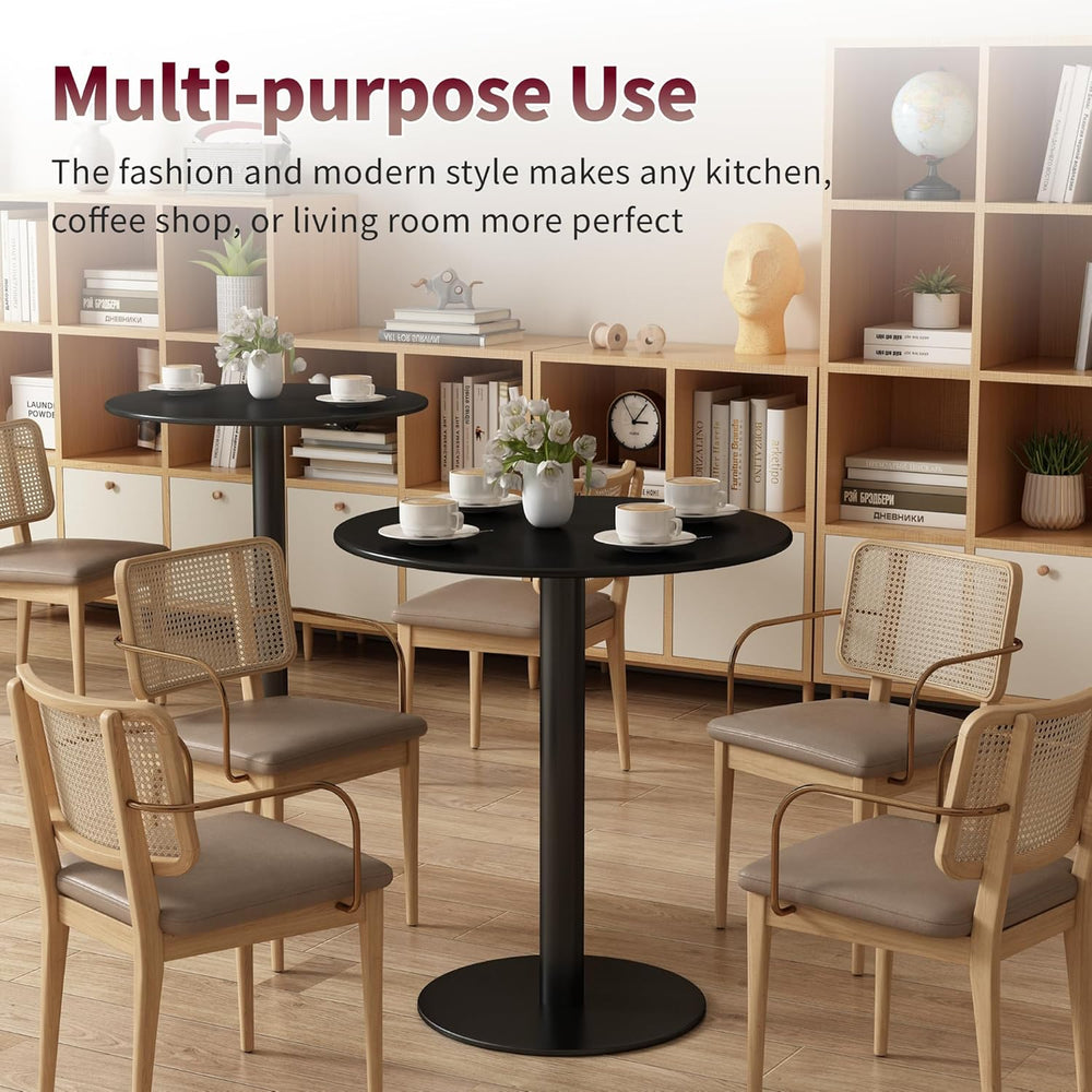 Round Dining Table 24" Circle Tulip Table with Metal Thickened Tabletop ...