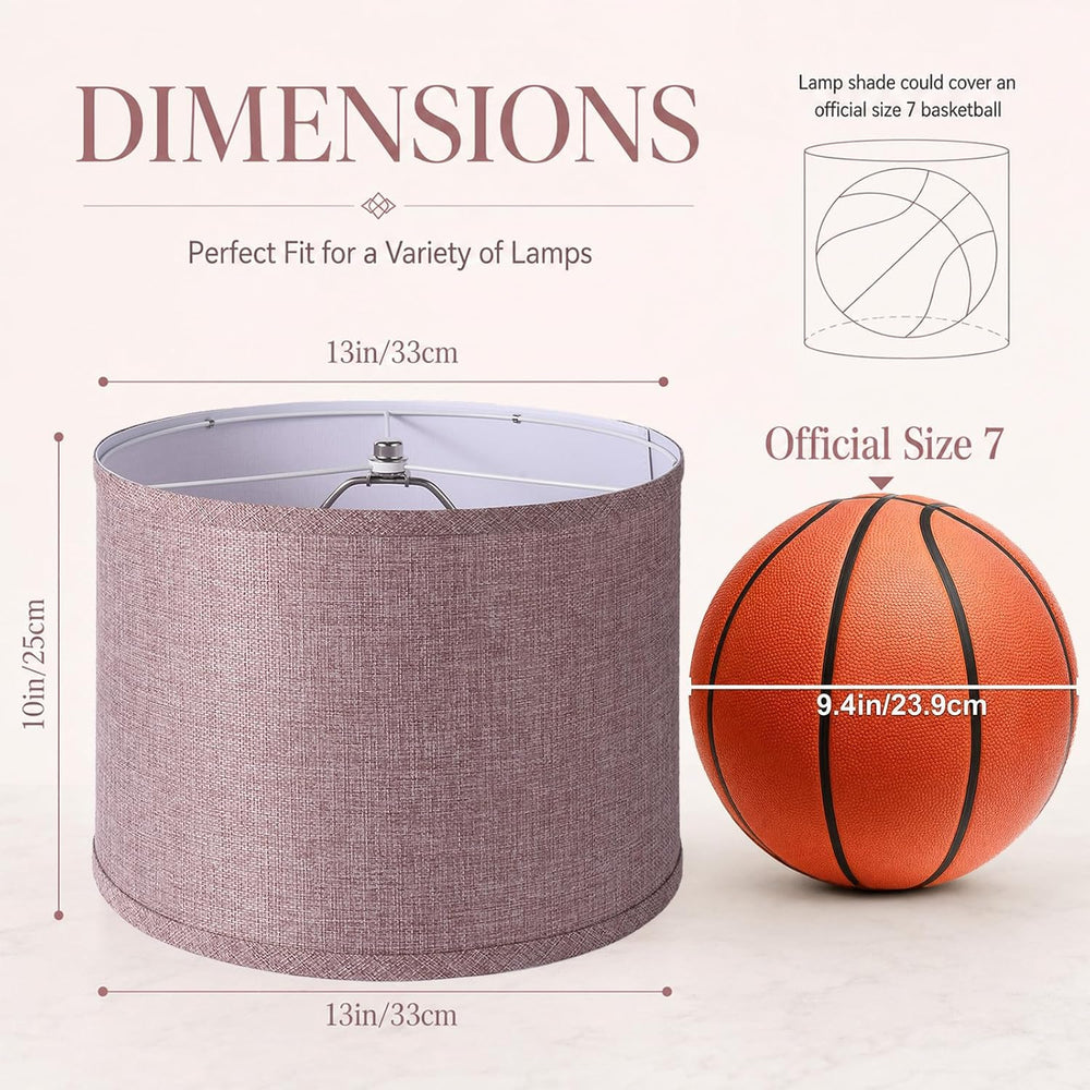 Drum Lampshades Set of 2, Fabric Lampshades for Table Lamps Floor Lamps, Medi...