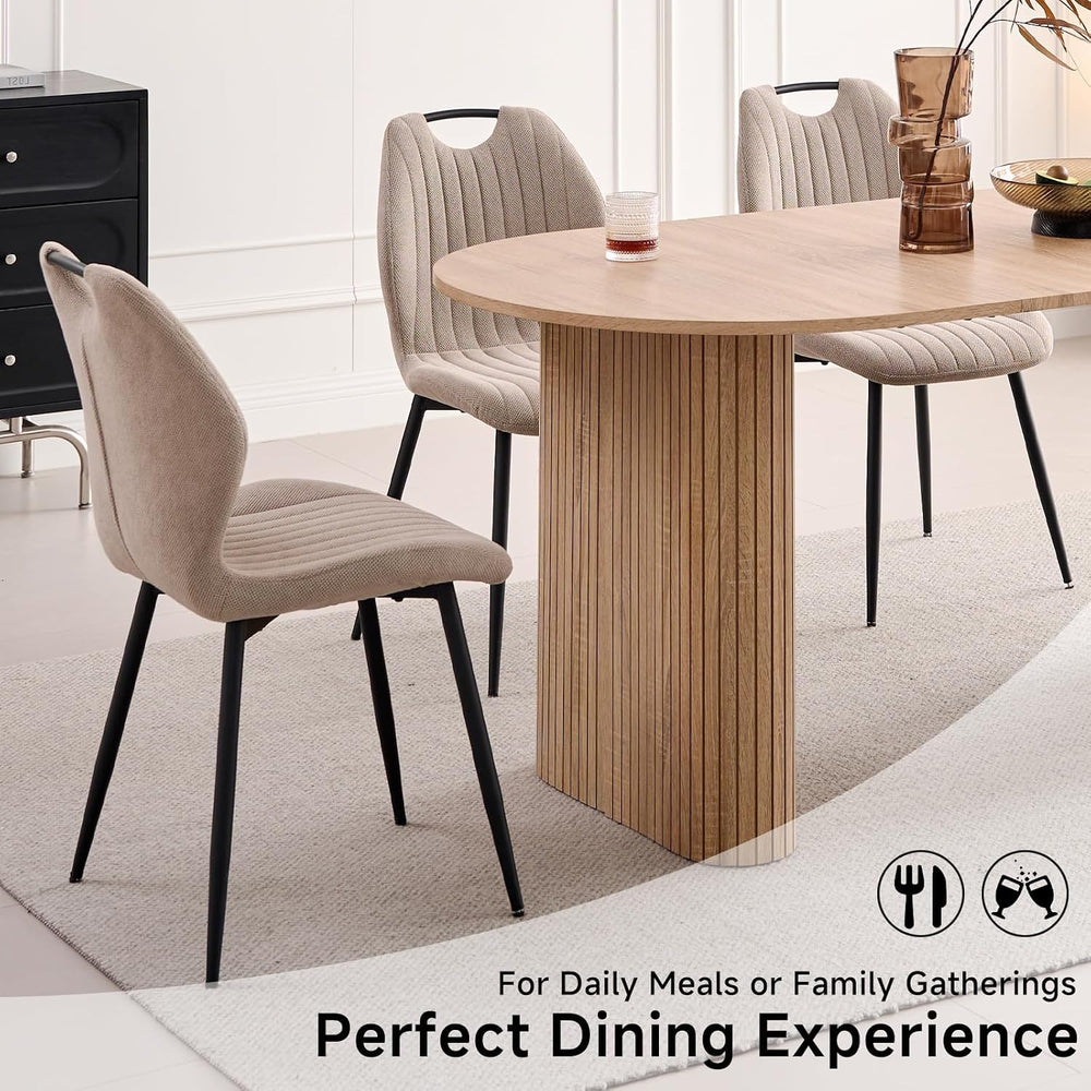 Dining Chairs Set of 4, Upholstered Living Room Chairs Modern Fabric Wingback...