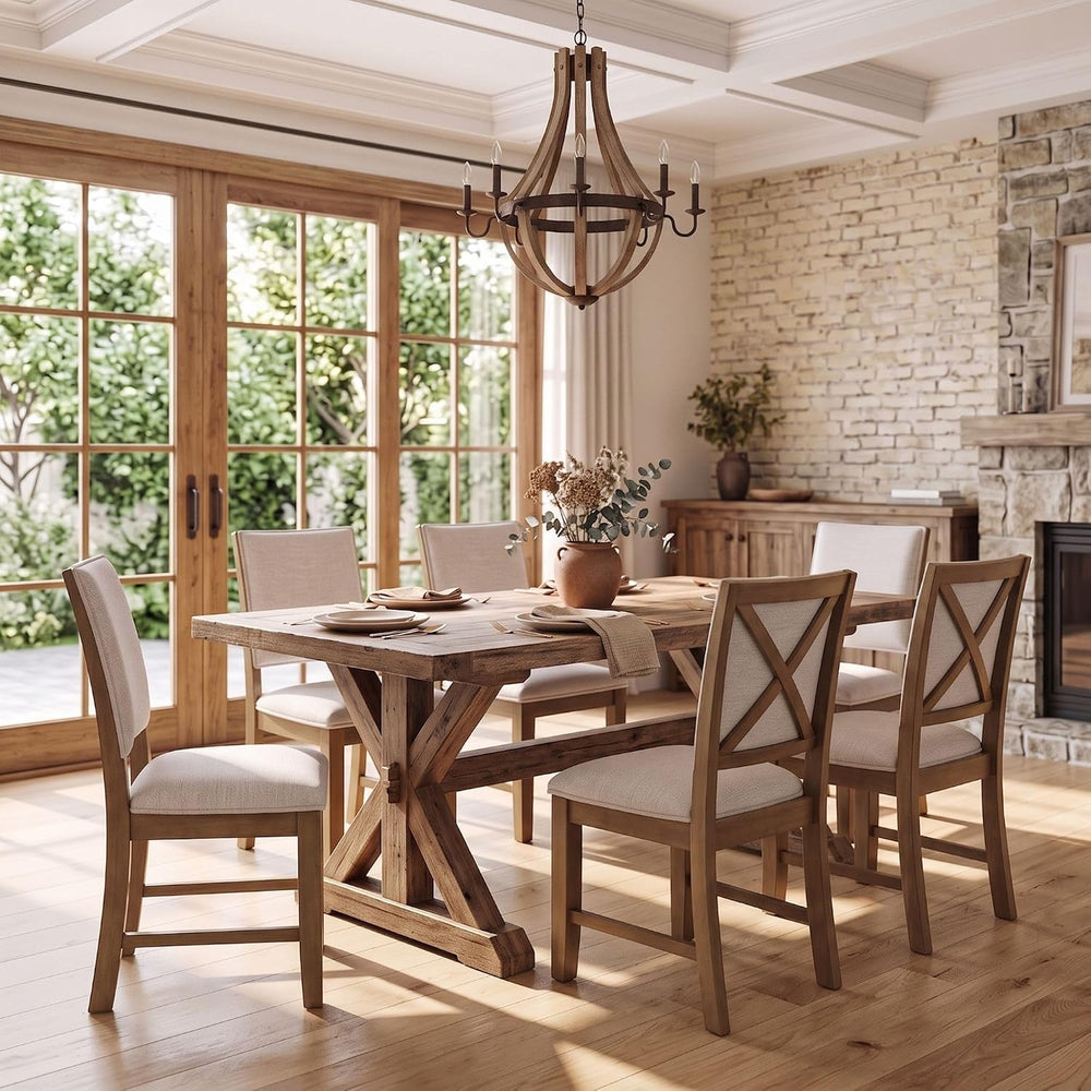 chairus Farmhouse Dining Chairs Set of 4, Upholstered Armless Dining Room Cha...
