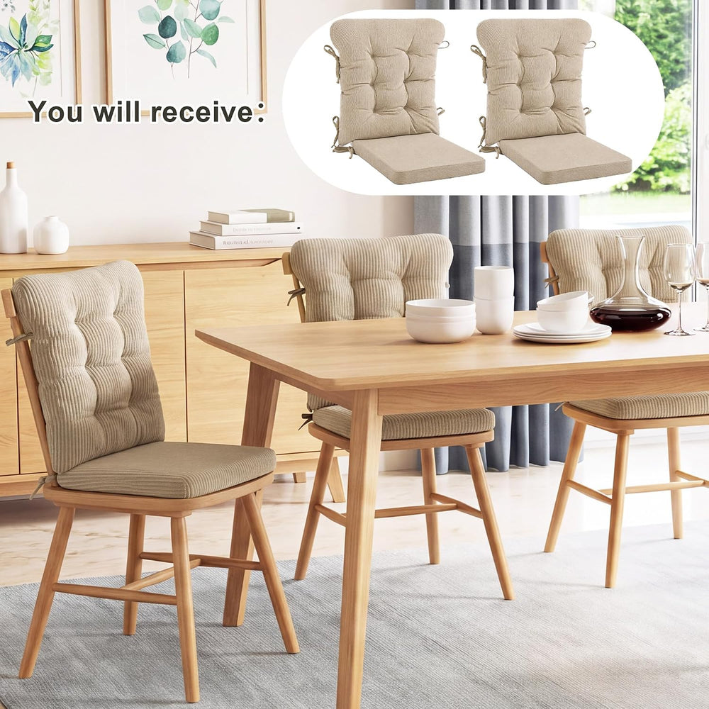 ROYALAY 2 Sets Cushions for Kitchen Chairs, Dining Chair Back Cushion with St...
