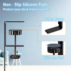 No Drill Under Desk Cable Management Tray, SONATURE 15.7" Cord Organizer for Table, Clamp Mount Desk Cable Management, Premium Carbon Steel Cable Organizer for Office, Home (Black)