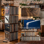2Pcs Vinyl Record Storage Rack. Record Album Storage Bin. Holds 160–200 Records. Premium Transparent Vinyl Record Stand.Also Suitable for Storing Magazines, Books, Files, Or Cds.