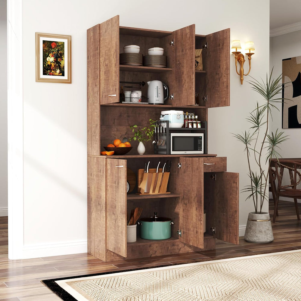 Ball & Cast 71" Pantry Cabinet,Tall Kitchen Pantry Storage Cabinet w...