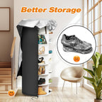 420D Black Rotating Shoe Rack Tower Cover,25" Diax63 H,Cover Only | Spinning Storage Tower Cover – Waterproof, Windproof, Adjustable Drawstring & Zippers,Pet-resistant