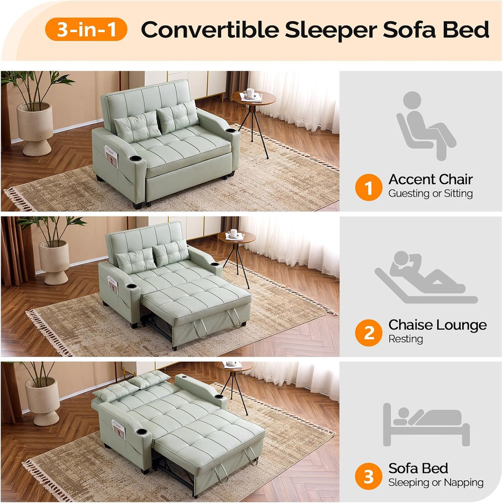 VINGLI Convertible Loveseat Sleeper Sofa Bed, Pullout Couch for Living Room |...